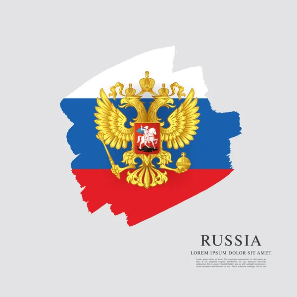 Vlag van Rusland. Wapenschild. — Stockvector