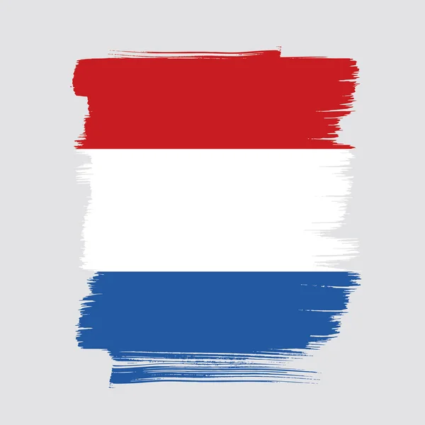 Bandera de Holanda. Pincel trazo fondo — Archivo Imágenes Vectoriales