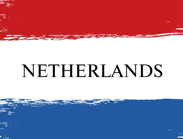 Bendera Belanda. Latar belakang sapuan kuas - Stok Vektor