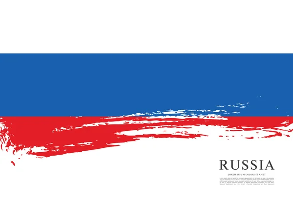 Bandera de Rusia. Pincel trazo fondo — Archivo Imágenes Vectoriales