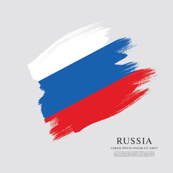 Bandeira da Rússia. Pincel fundo acidente vascular cerebral — Vetor de Stock