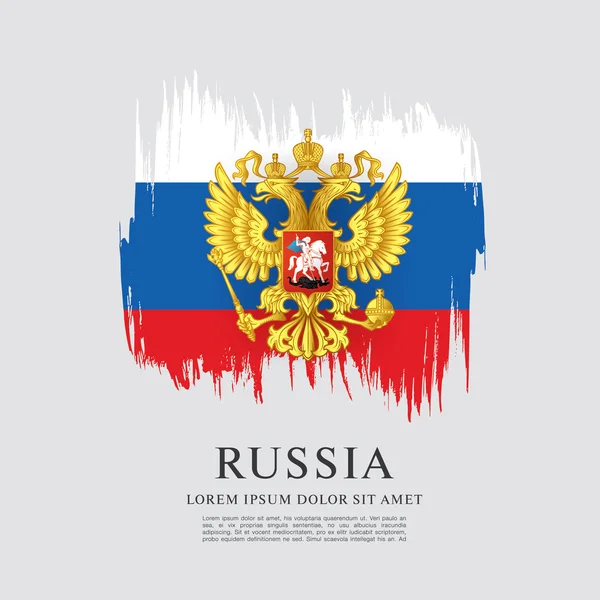 Bandeira da Rússia. Brasão de armas . — Vetor de Stock