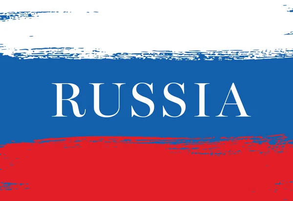 Vlag van Rusland. Brush stroke achtergrond — Stockvector