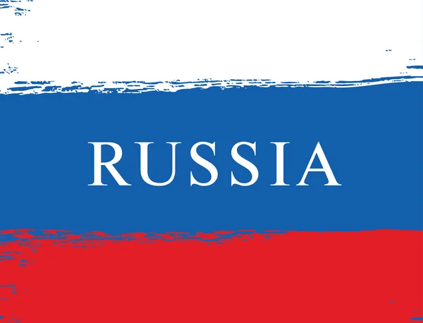 Vlag van Rusland. Brush stroke achtergrond — Stockvector