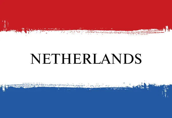 Flagge der Niederlande. Pinselstrich-Hintergrund — Stockvektor