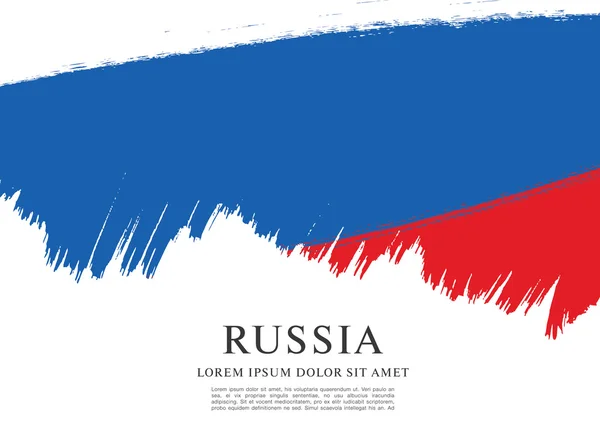 Bandeira da Rússia. Pincel fundo acidente vascular cerebral — Vetor de Stock