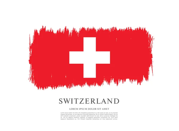 Σημαία της Ελβετίας. Φόντο περιγράμματος πινέλου — Διανυσματικό Αρχείο