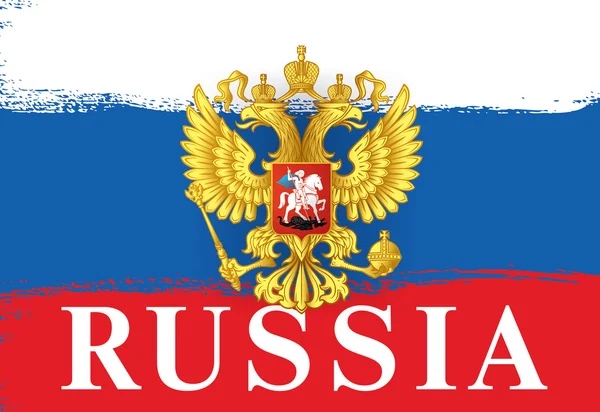 Drapeau de Russie. Armoiries . — Image vectorielle