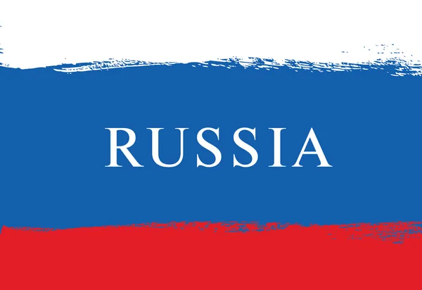 Vlag van Rusland. Brush stroke achtergrond — Stockvector