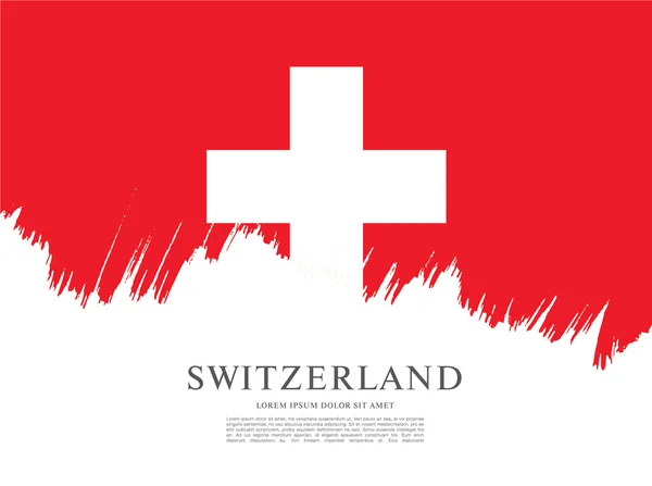 Schweiz flagga. Brush stroke bakgrund — Stock vektor