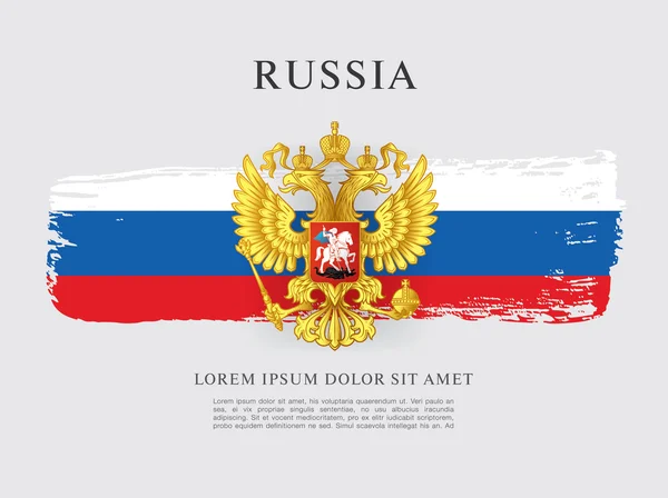 Flag Of Russia. Russian Flag. Coat Of Arms. Brush Stroke Background Royalty  Free SVG, Cliparts, Vectors, and Stock Illustration. Image 61306976.