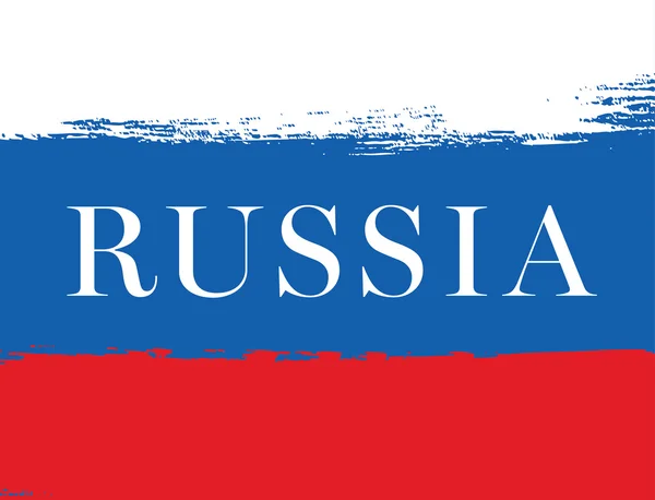 Vlag van Rusland. Brush stroke achtergrond — Stockvector