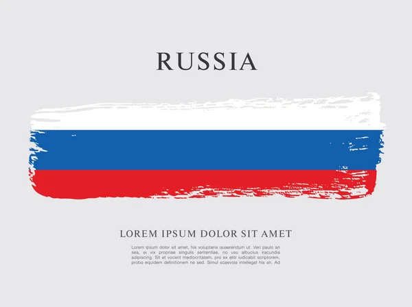 Bandeira da Rússia. Pincel fundo acidente vascular cerebral — Vetor de Stock