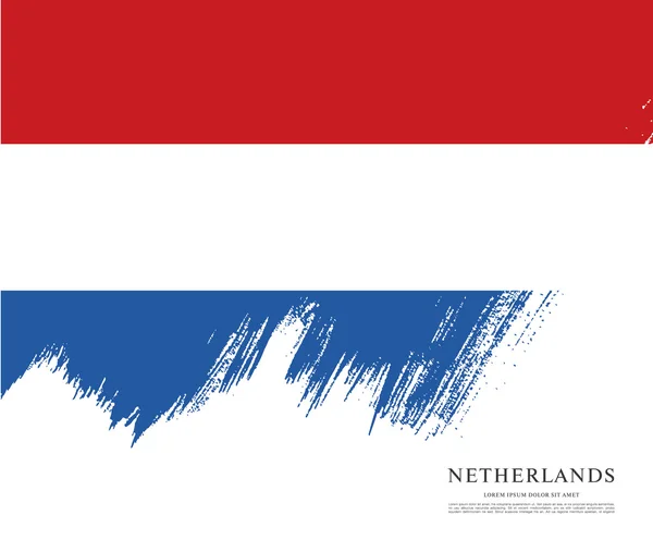 荷兰的国旗。画笔描边背景 — 图库矢量图片