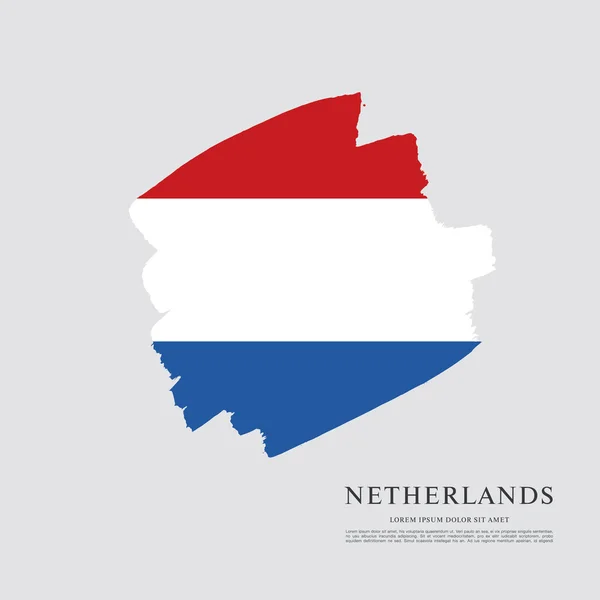 네덜란드의 국기입니다. 브러시 스트로크 배경 — 스톡 벡터