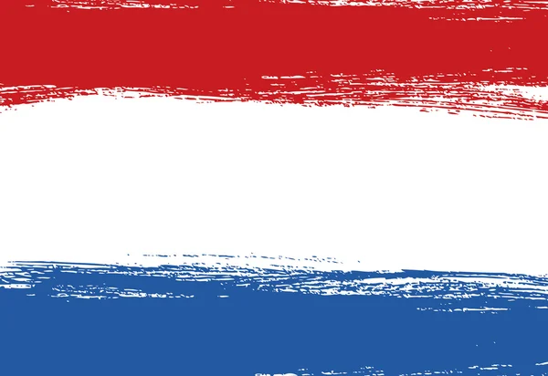 Флаг Нидерландов. Фон мазка кисти — стоковый вектор