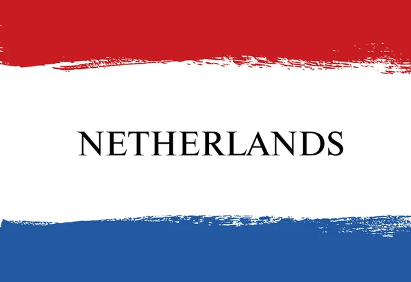 Flag of Netherlands. Brush stroke background — Stock Vector