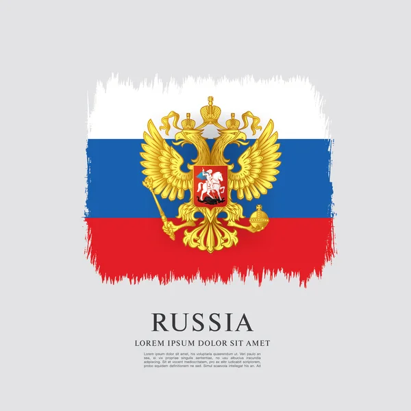 Bandera de Rusia. Escudo de armas . — Archivo Imágenes Vectoriales
