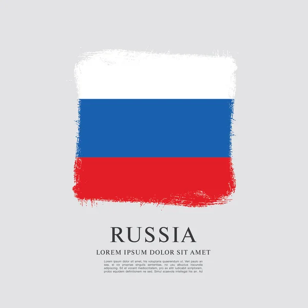 Bandeira da Rússia. Pincel fundo acidente vascular cerebral — Vetor de Stock