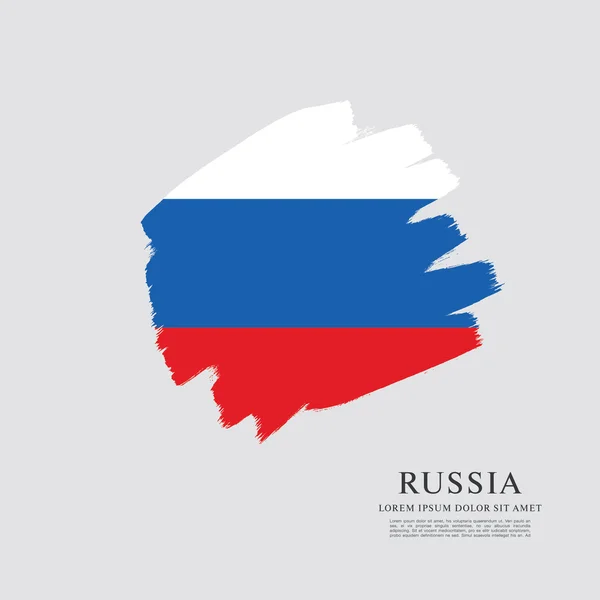 Bandeira da Rússia. Pincel fundo acidente vascular cerebral — Vetor de Stock