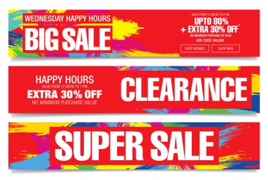 Big sale template banners clipart