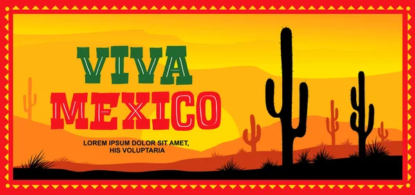 Viva bandera mexicana — Vector de stock