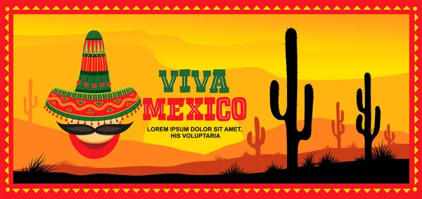 Banner Viva México —  Vetores de Stock