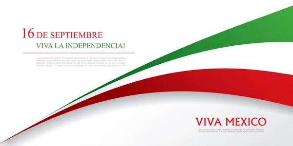 16 de septiembre. Viva México ! — Vector de stock