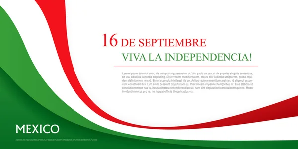 Tanggal 16 September. Viva Mexico ! - Stok Vektor