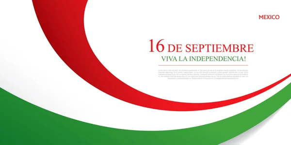 16 de septiembre. Viva México ! — Vector de stock