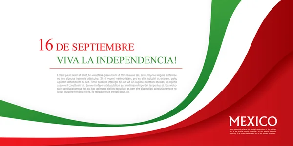 16 de septiembre. Viva México ! — Vector de stock