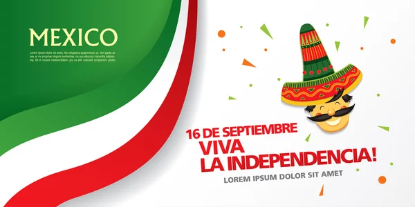 16 de septiembre. Viva México ! — Archivo Imágenes Vectoriales