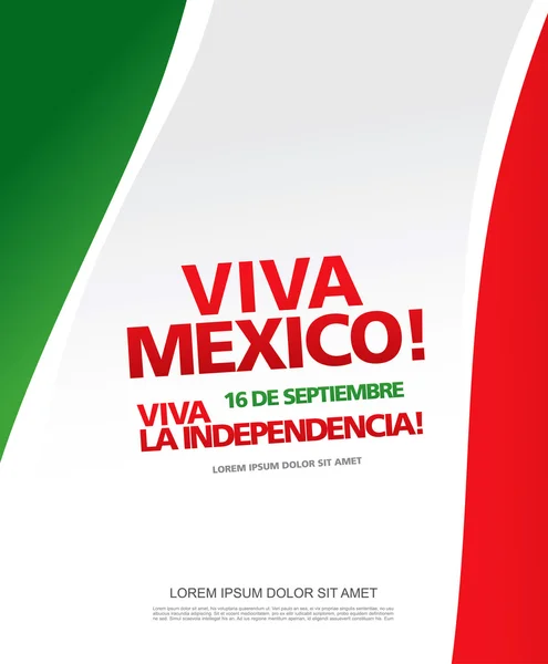 16 de septiembre. Viva México ! — Vector de stock