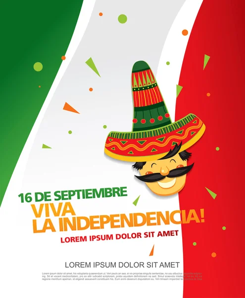 16 de septiembre. Viva México ! — Vector de stock