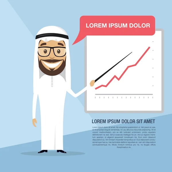 Empresário árabe bem sucedido — Vetor de Stock