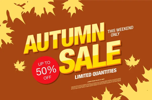 Autumn sale template banner — Stock Vector