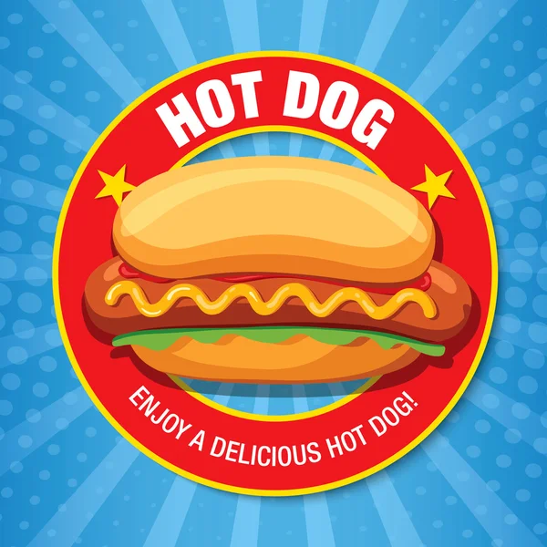 Hot Dog cibo delizioso . — Vettoriale Stock