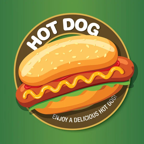Hot Dog heerlijk eten. — Stockvector
