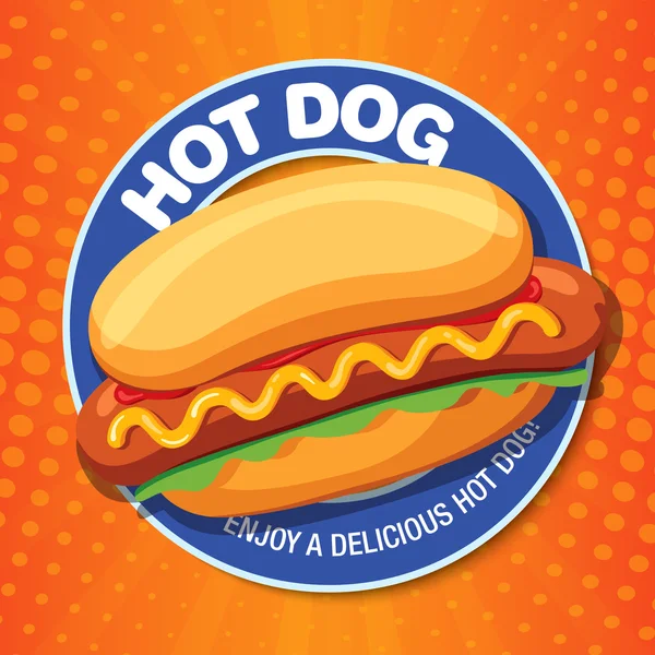 Hot Dog deliciosa comida . — Vector de stock