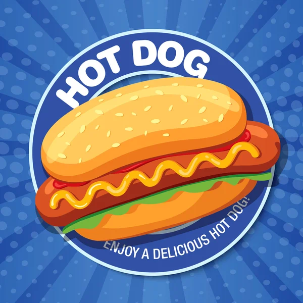 Hot Dog heerlijk eten. — Stockvector