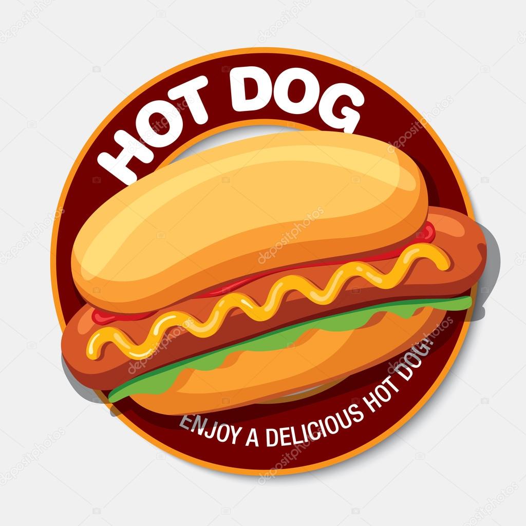 Hot Dog delicious food. Vector illustration
