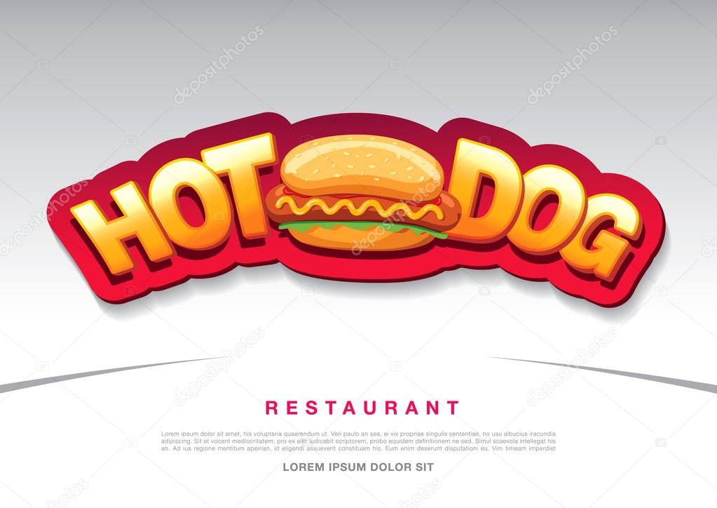 Hot Dog delicious food. Vector illustration