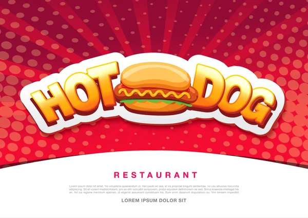 Hot Dog ízletes ételek. — Stock Vector