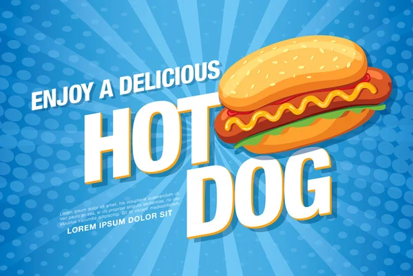 Hot Dog deliciosa comida . — Vector de stock