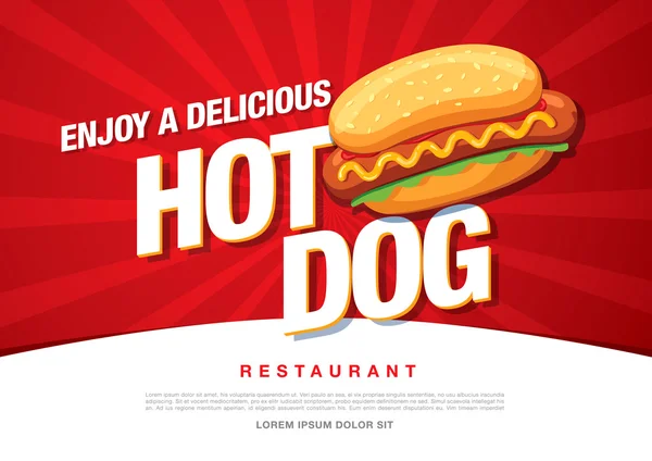 Hot Dog leckeres Essen. — Stockvektor