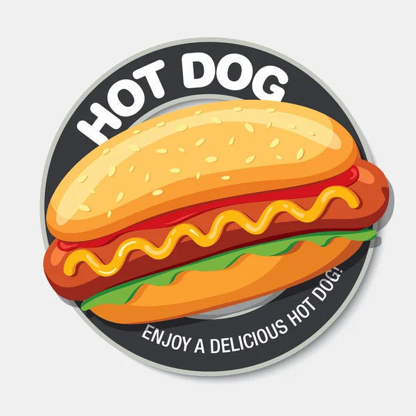 Hot Dog delicious food. — Stock Vector