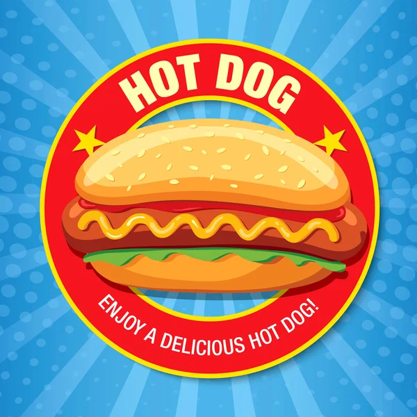 Hot Dog heerlijk eten. — Stockvector