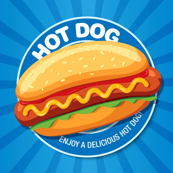 Hot Dog heerlijk eten. — Stockvector