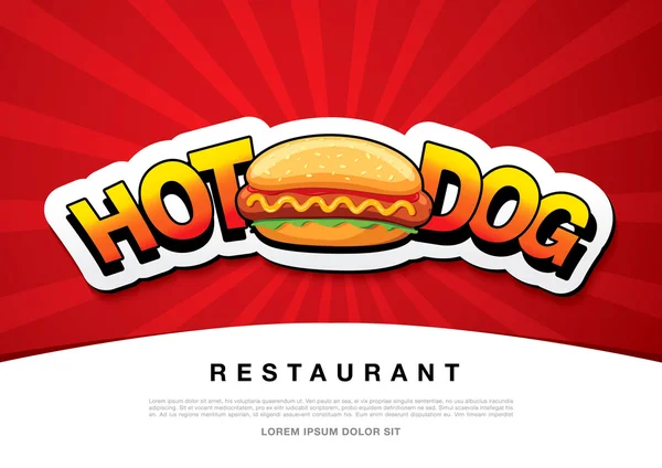 Hot Dog deliciosa comida . — Vector de stock