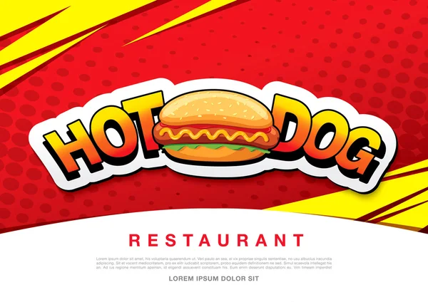Hot Dog cibo delizioso . — Vettoriale Stock